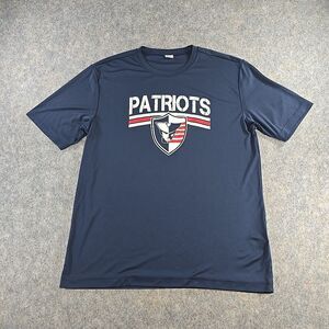 SportTek New England Patriots Performance T-shirt Shirt Mens L Blue Football NFL